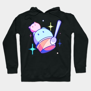 Neon Cat Ice Cream and Spoon Hoodie